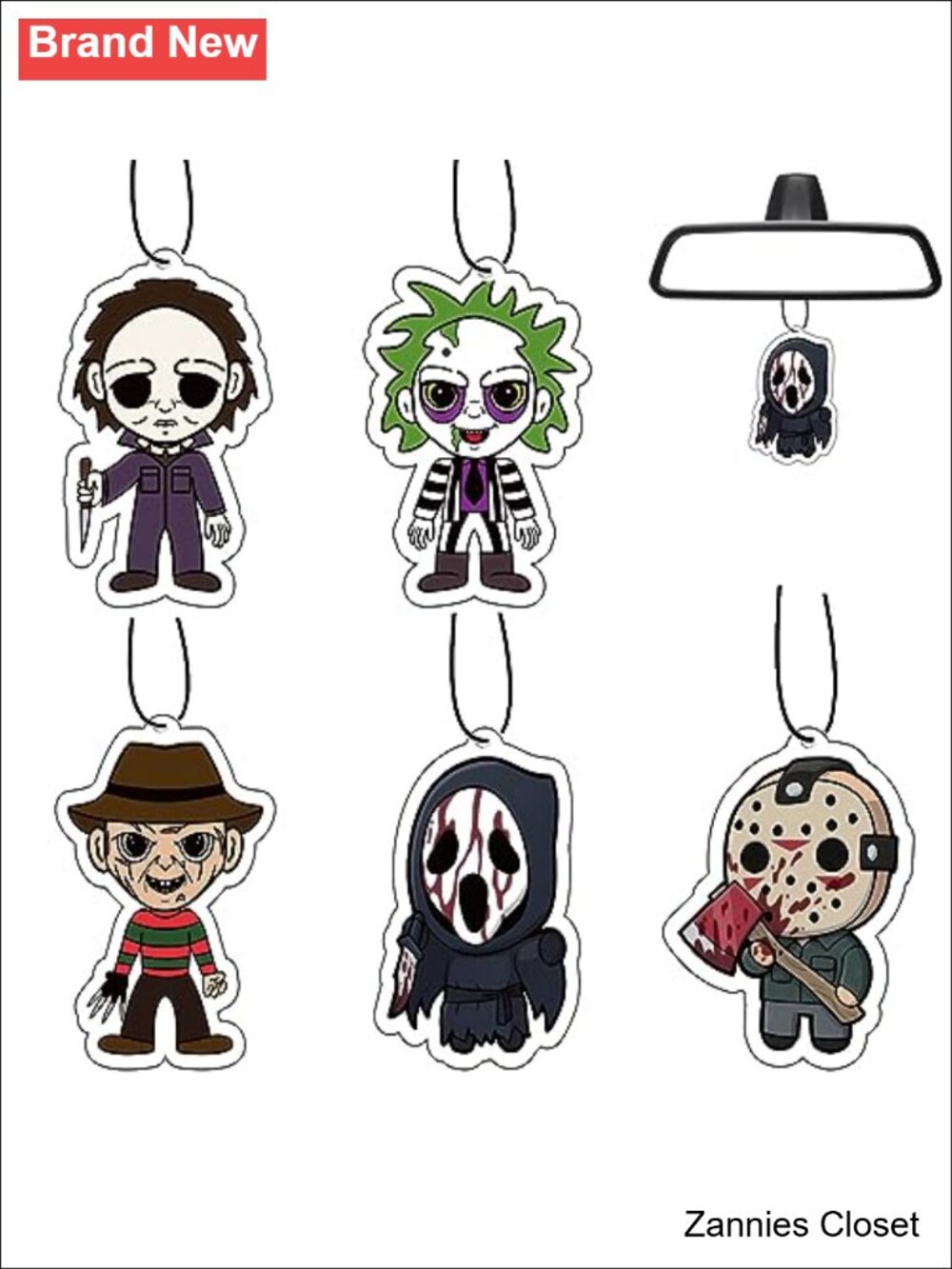 👻 Halloween Horror Car Air Fresheners Pack of 5 Hanging Interior Accessory